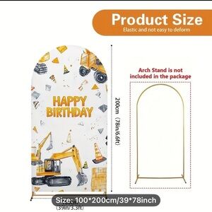 4 Construction Theme Birthday Backdrops